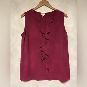 Large red burgundy business casual top